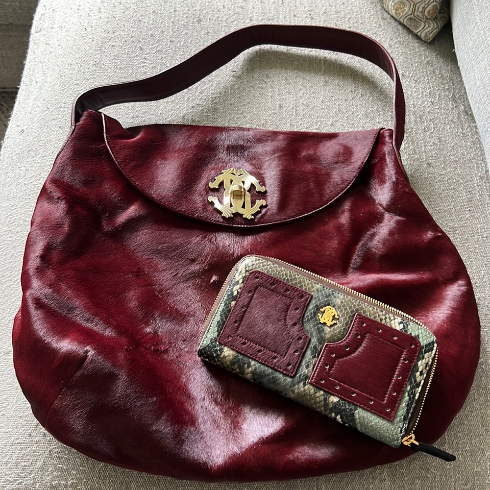 Roberto Cavalli Hobo Bag and Wallet